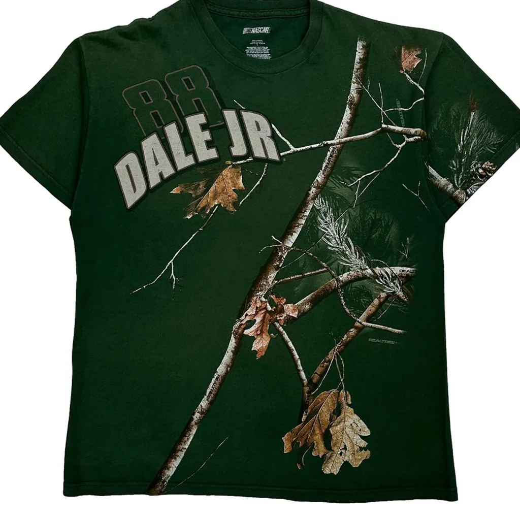 Dale Jr Nascar Graphic T-Shirt - Large Green Cotton - Image 5