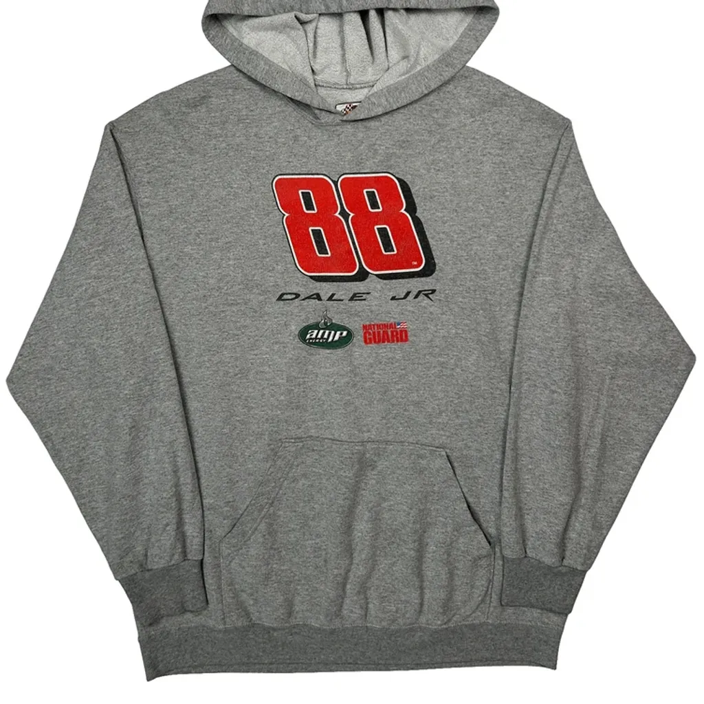 Dale Jr Winners Circle Nascar Hoodie - XL Grey Cotton Blend - Image 4