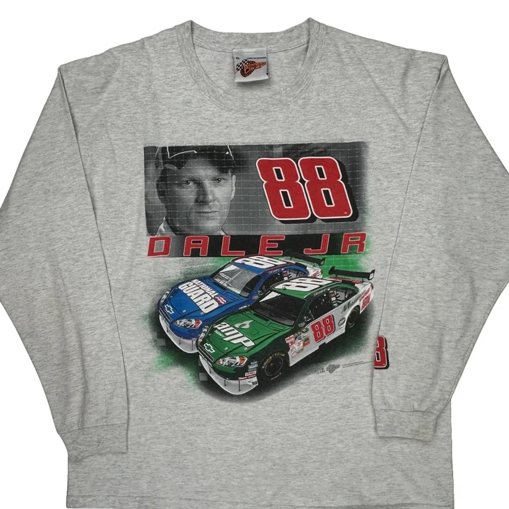 Dale Jr Winners Circle Nascar Long Sleeve T-Shirt - XL Gray Cotton - Image 5