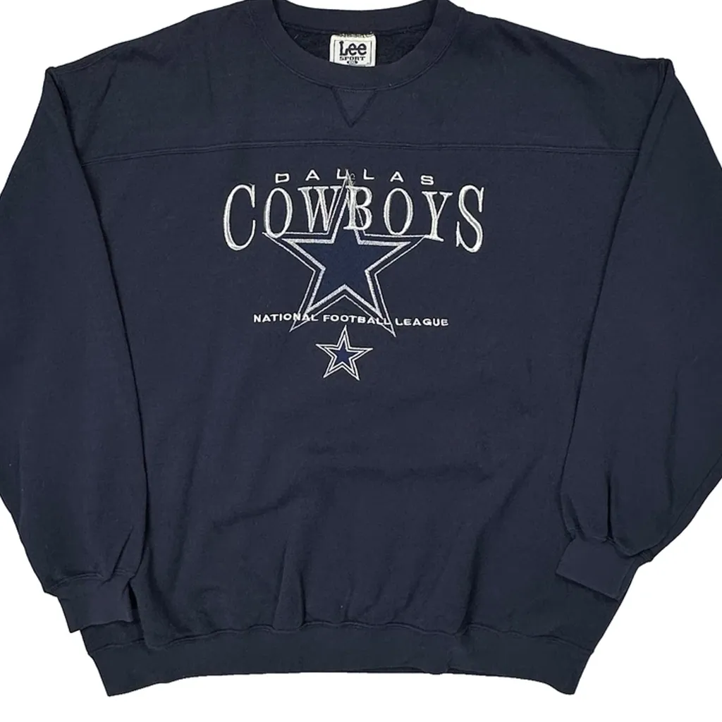 Dallas Cowboys Lee Sport Football Sweatshirt - 2XL Navy Cotton - Image 4