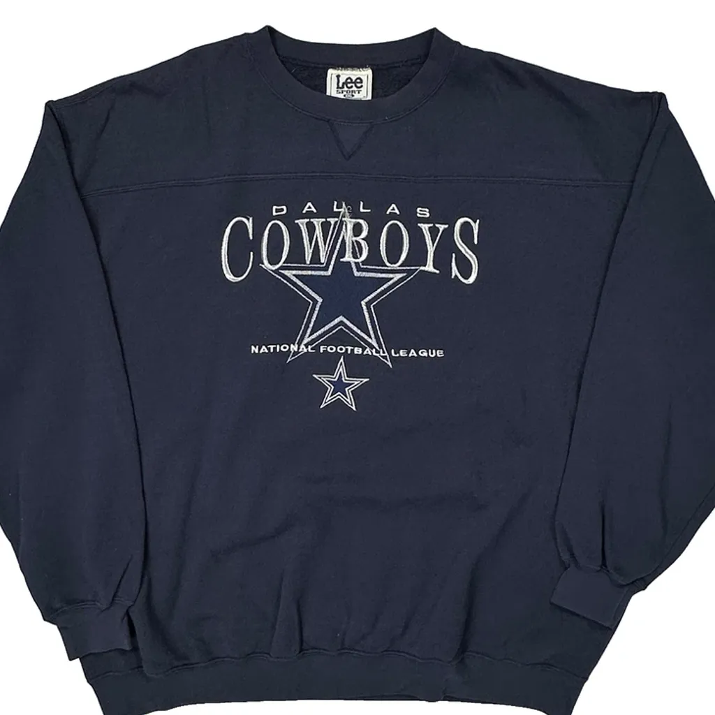 Dallas Cowboys Lee Sport Football Sweatshirt - 2XL Navy Cotton - Image 5