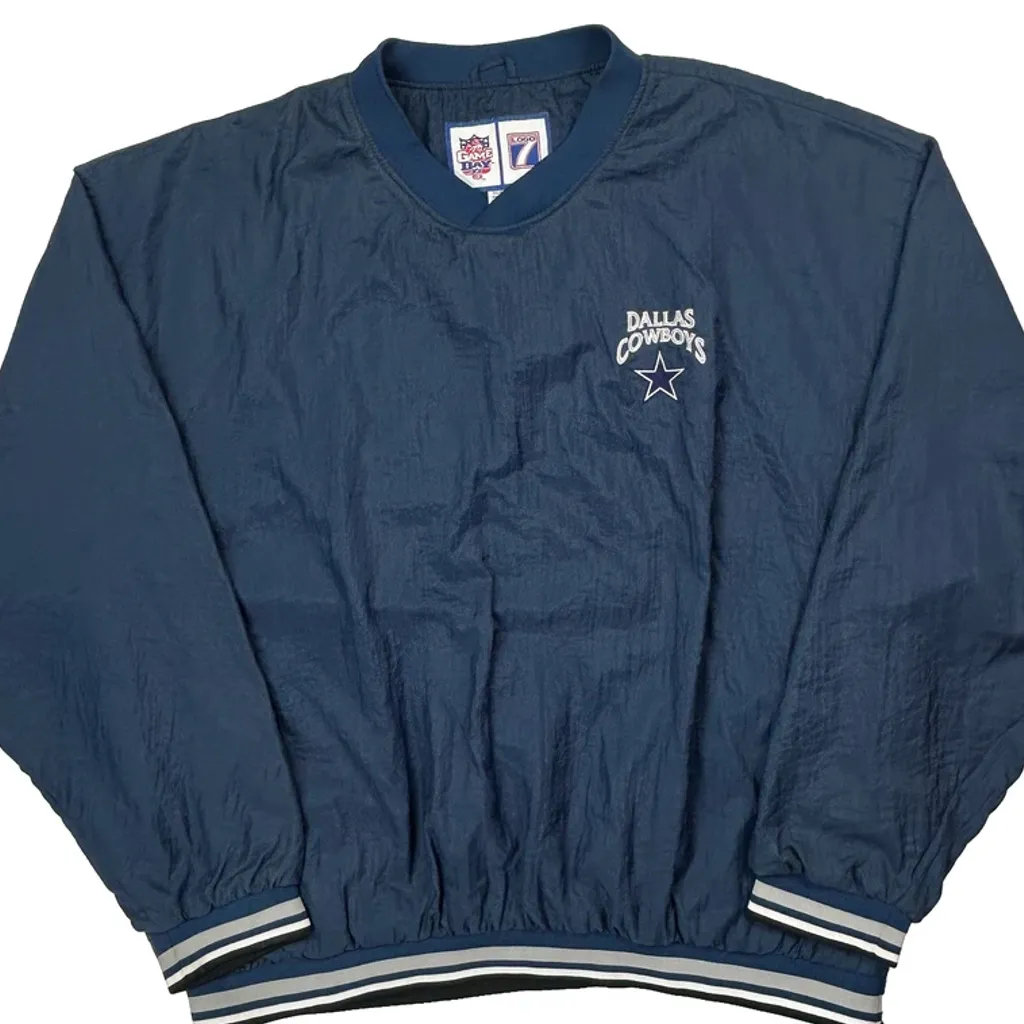 Dallas Cowboys Logo 7 Football Windbreaker - 2XL Blue Nylon - Image 4