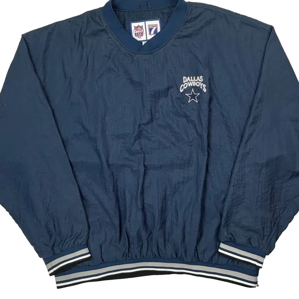 Dallas Cowboys Logo 7 Football Windbreaker - 2XL Blue Nylon - Image 5