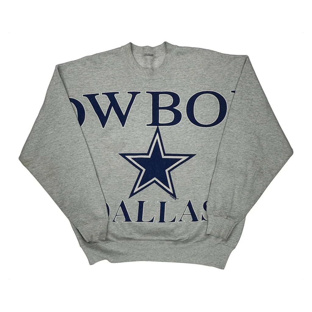 Dallas Cowboys Unbranded Graphic Sweatshirt - Large Gray Cotton Blend