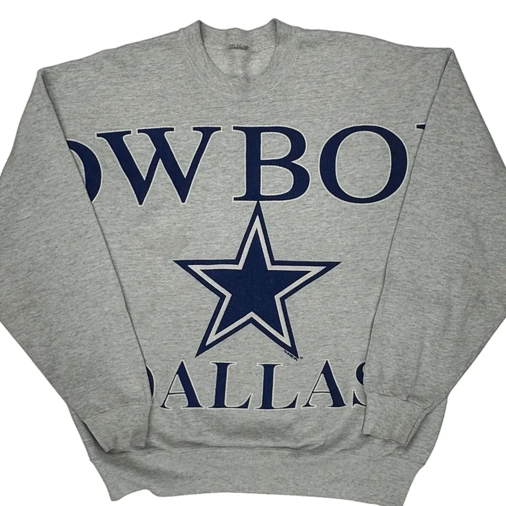 Dallas Cowboys Unbranded Graphic Sweatshirt - Large Gray Cotton Blend - Image 4
