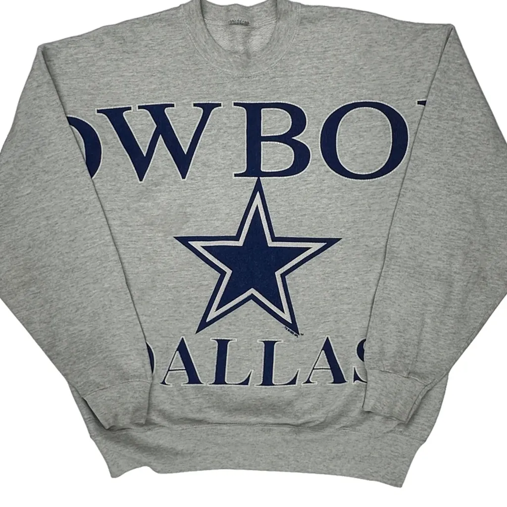 Dallas Cowboys Unbranded Graphic Sweatshirt - Large Gray Cotton Blend - Image 5