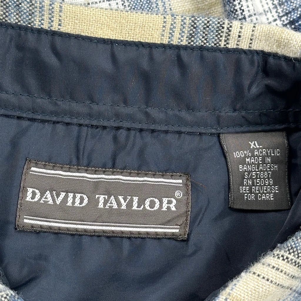David Taylor Checked Flannel Shirt - XL Beige Acrylic - Image 3