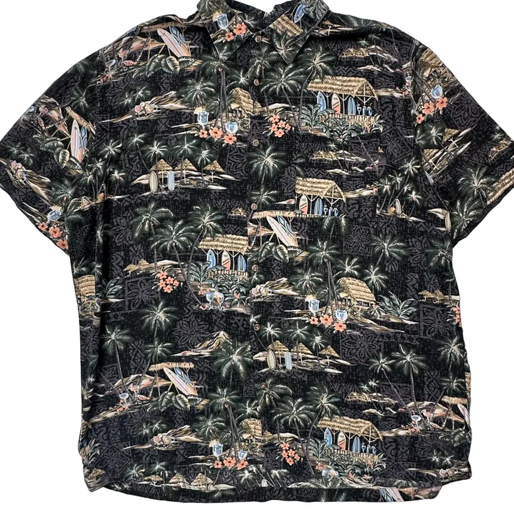 David Taylor Floral Hawaiian Shirt - XL Black Polyester - Image 5