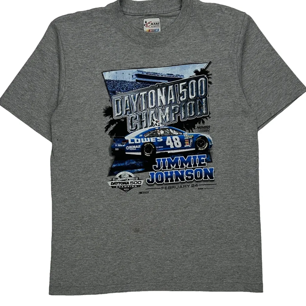 Daytona 500 Champion Chase Authentics Nascar T-Shirt - Large Grey Cotton Blend - Image 5