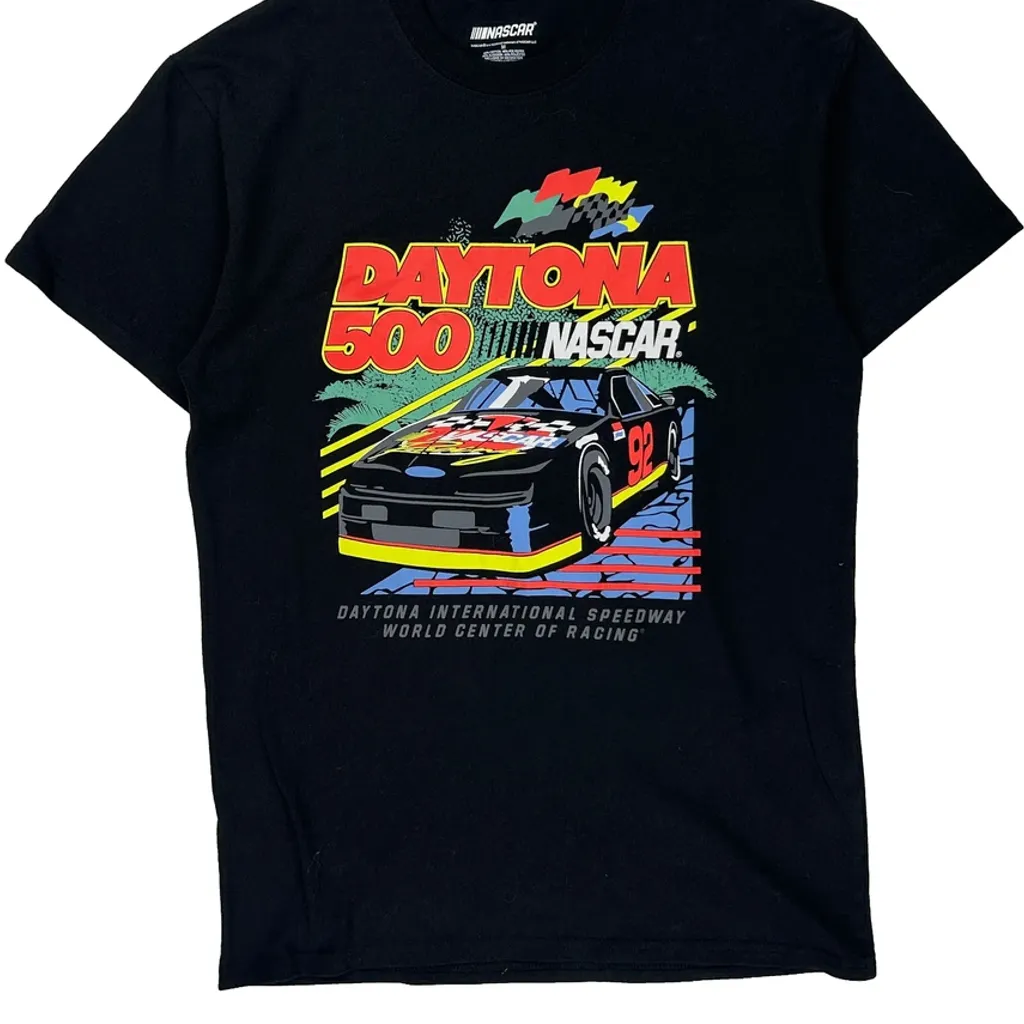 Daytona 500 Nascar T-Shirt - Medium Black Cotton Blend - Image 4