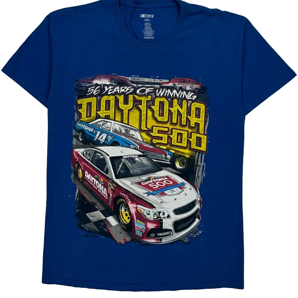 Daytona 500 Nascar Graphic T-Shirt - Large Blue Cotton - Image 5