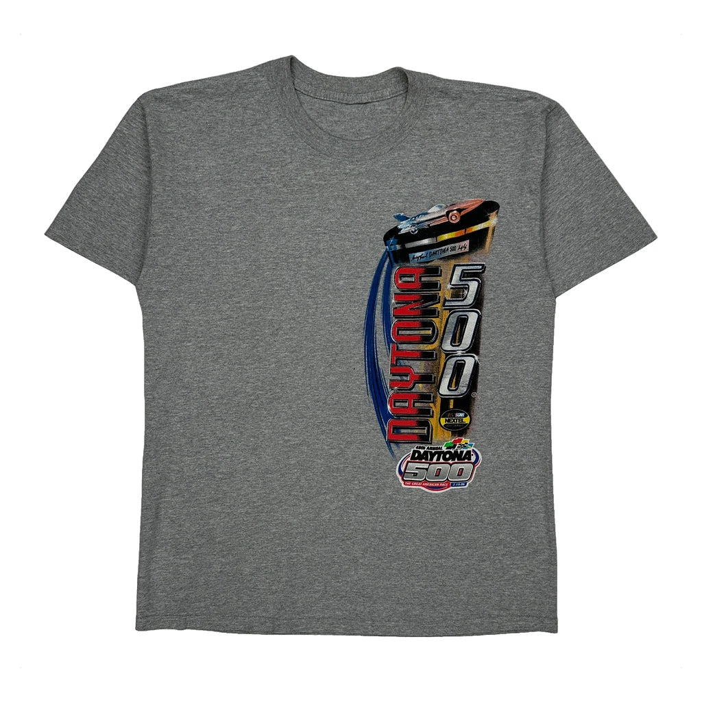Daytona 500 Nascar Graphic T-Shirt - Small Grey Cotton