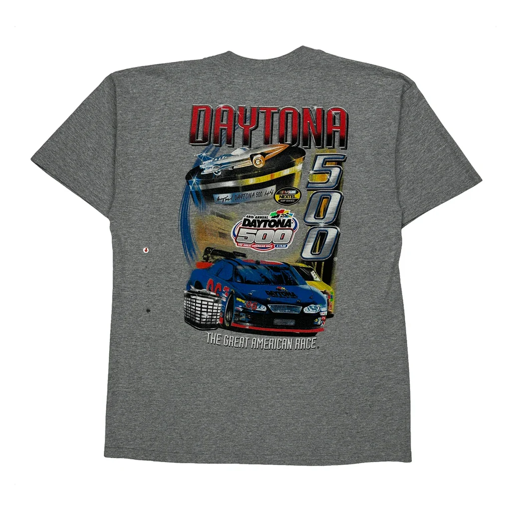 Daytona 500 Nascar Graphic T-Shirt - Small Grey Cotton - Image 2