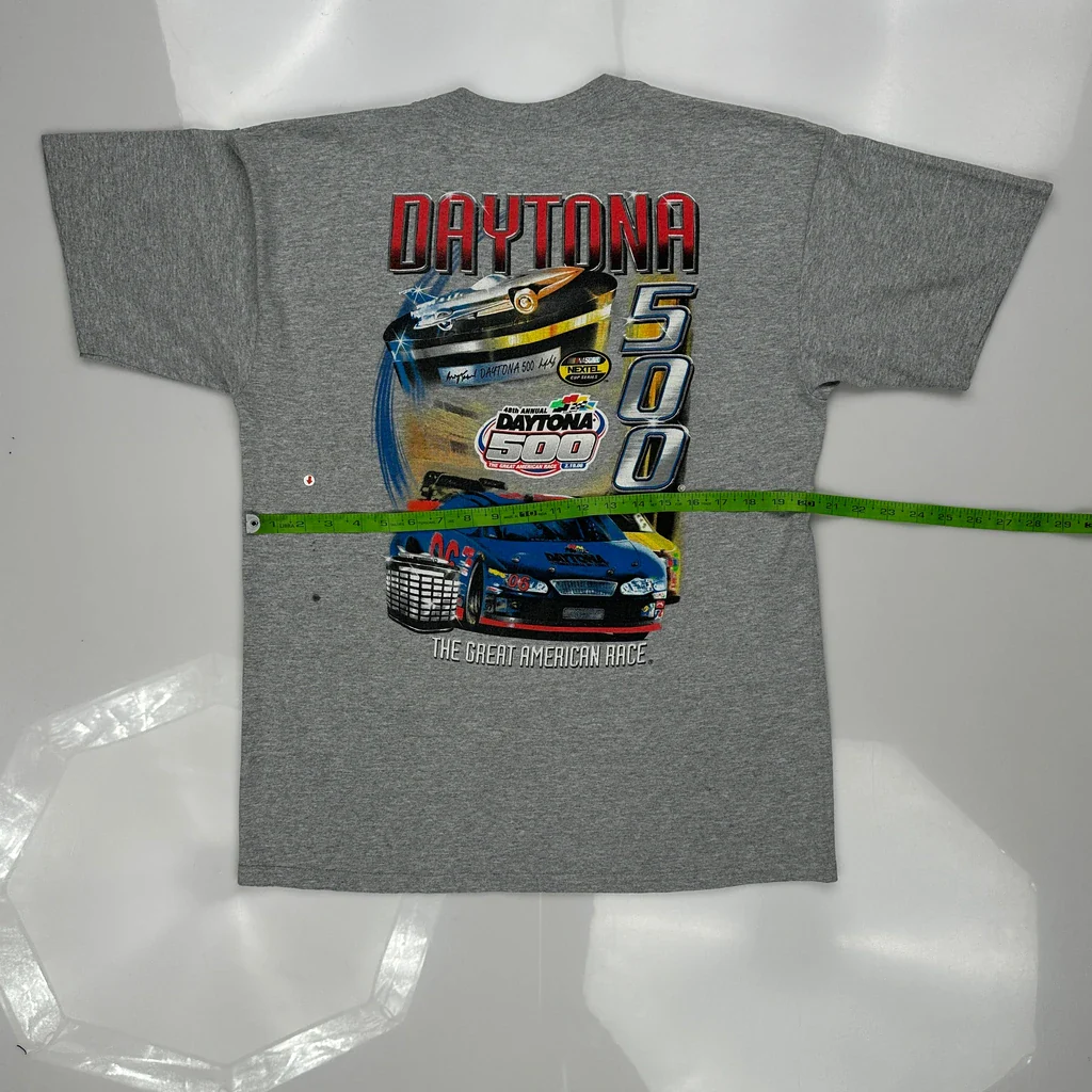 Daytona 500 Nascar Graphic T-Shirt - Small Grey Cotton - Image 4
