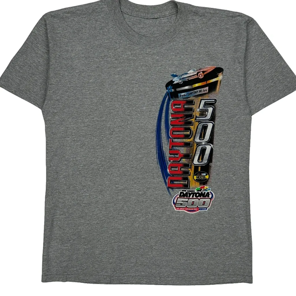 Daytona 500 Nascar Graphic T-Shirt - Small Grey Cotton - Image 6