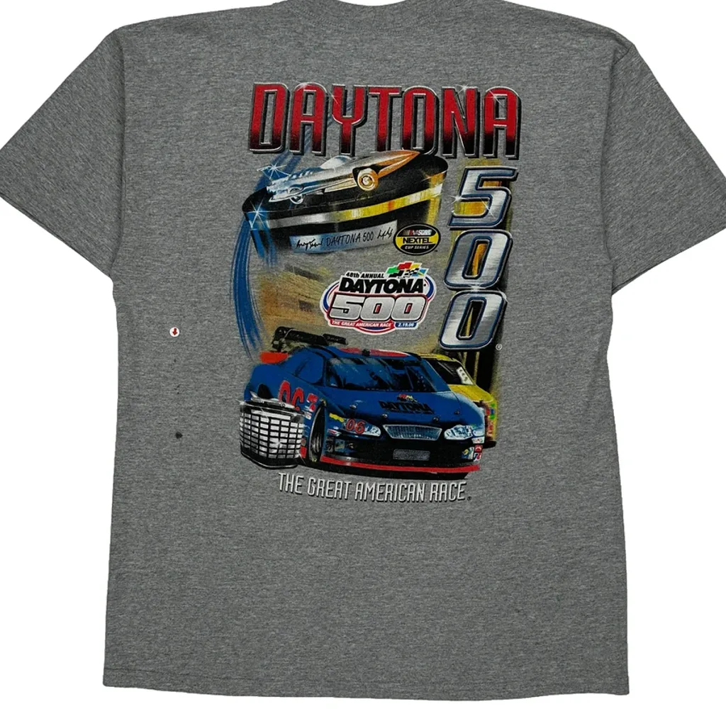 Daytona 500 Nascar Graphic T-Shirt - Small Grey Cotton - Image 7