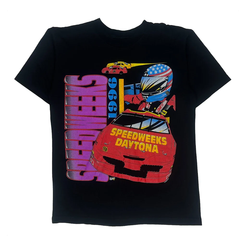 Daytona International Speedway Champ Nascar T-Shirt - Medium Black Cotton