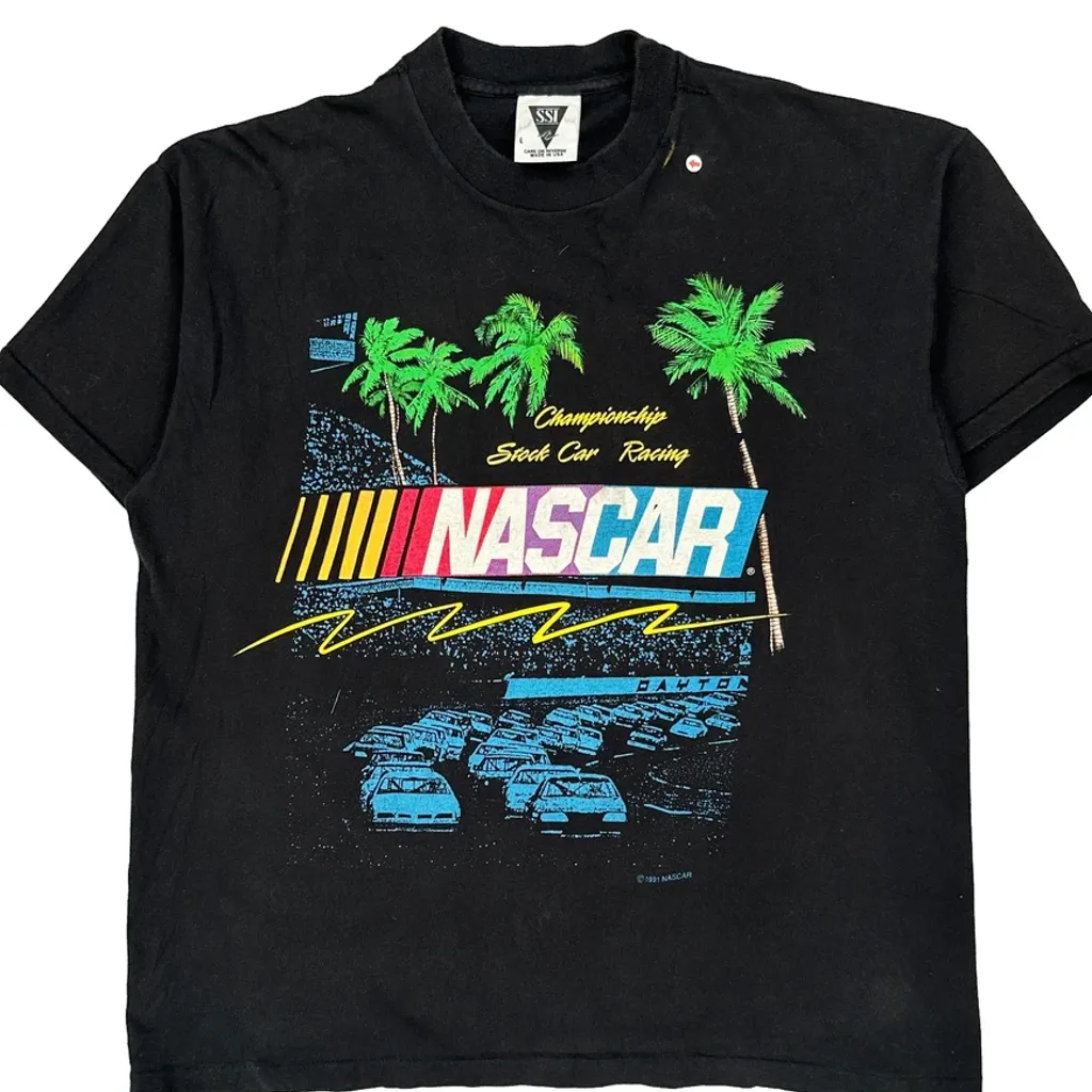 Daytona Ssi Nascar T-Shirt - Large Black Cotton - Image 6