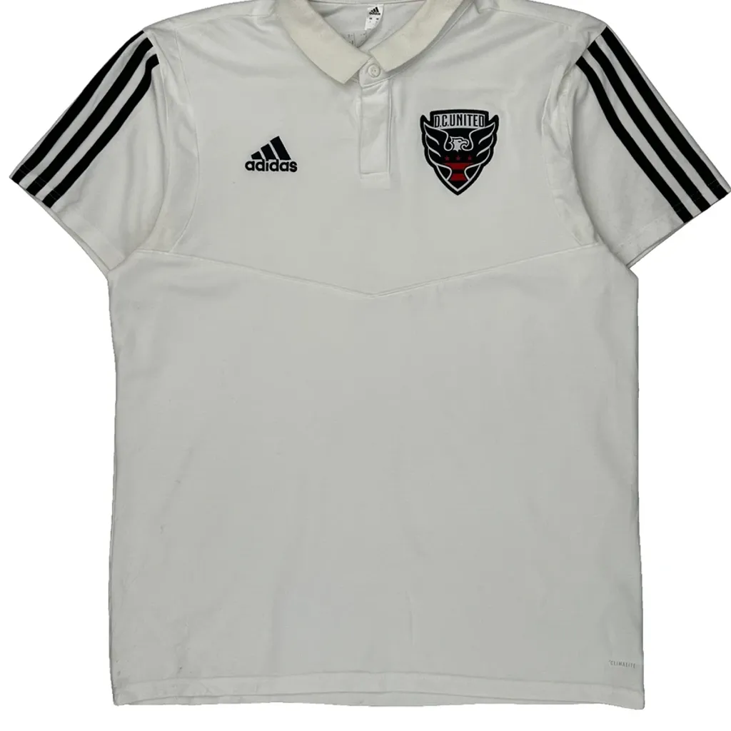 Dc United Adidas Football Shirt - Large White Polyester - Image 4