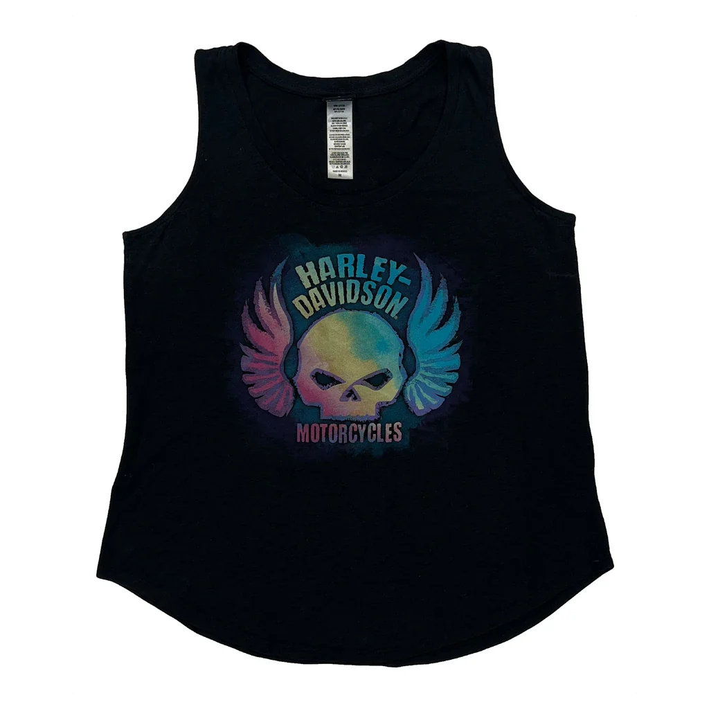 Deadwood Harley Davidson Graphic Vest - Medium Black Cotton