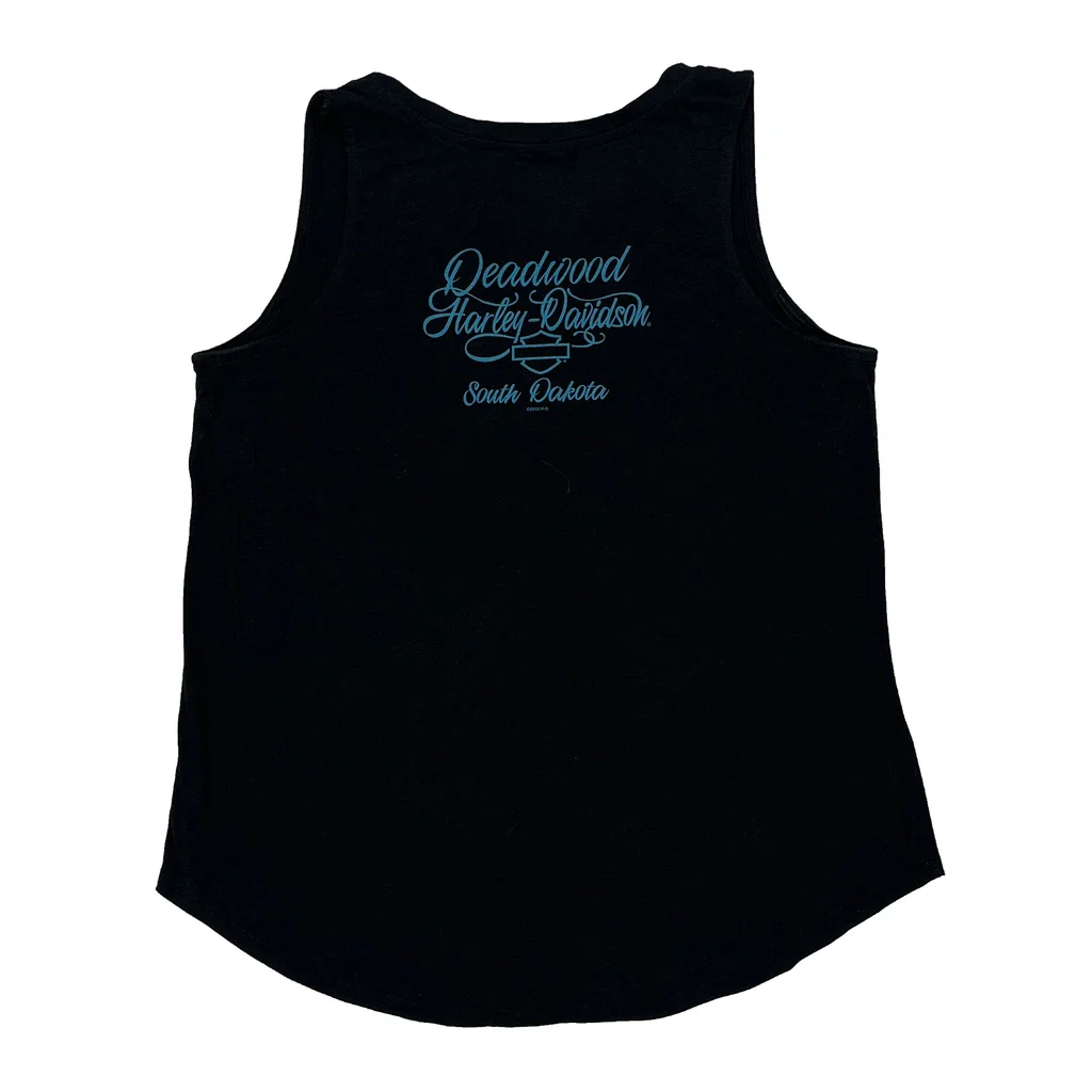 Deadwood Harley Davidson Graphic Vest - Medium Black Cotton - Image 2