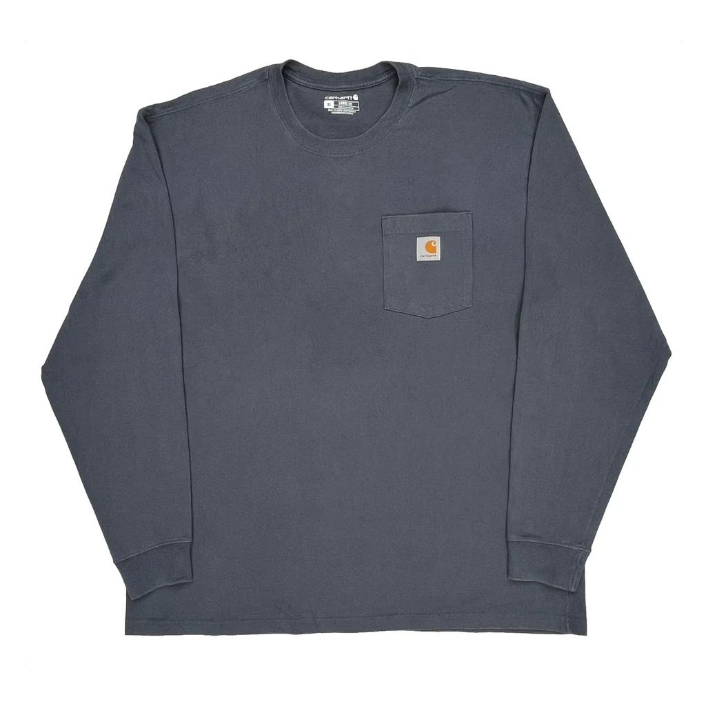 Deer Silhouette Carhartt Graphic Long Sleeve T-Shirt - XL Gray Cotton