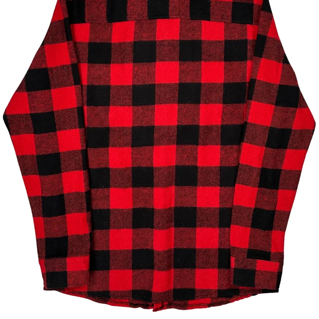 Defacto Checked Flannel Shirt - Medium Red Cotton - Image 6