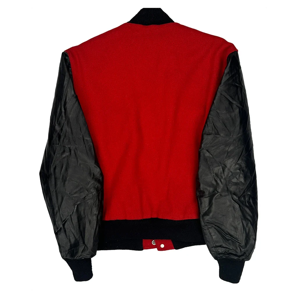 Delong College Varsity Jacket - Medium Red Wool Blend - Image 2