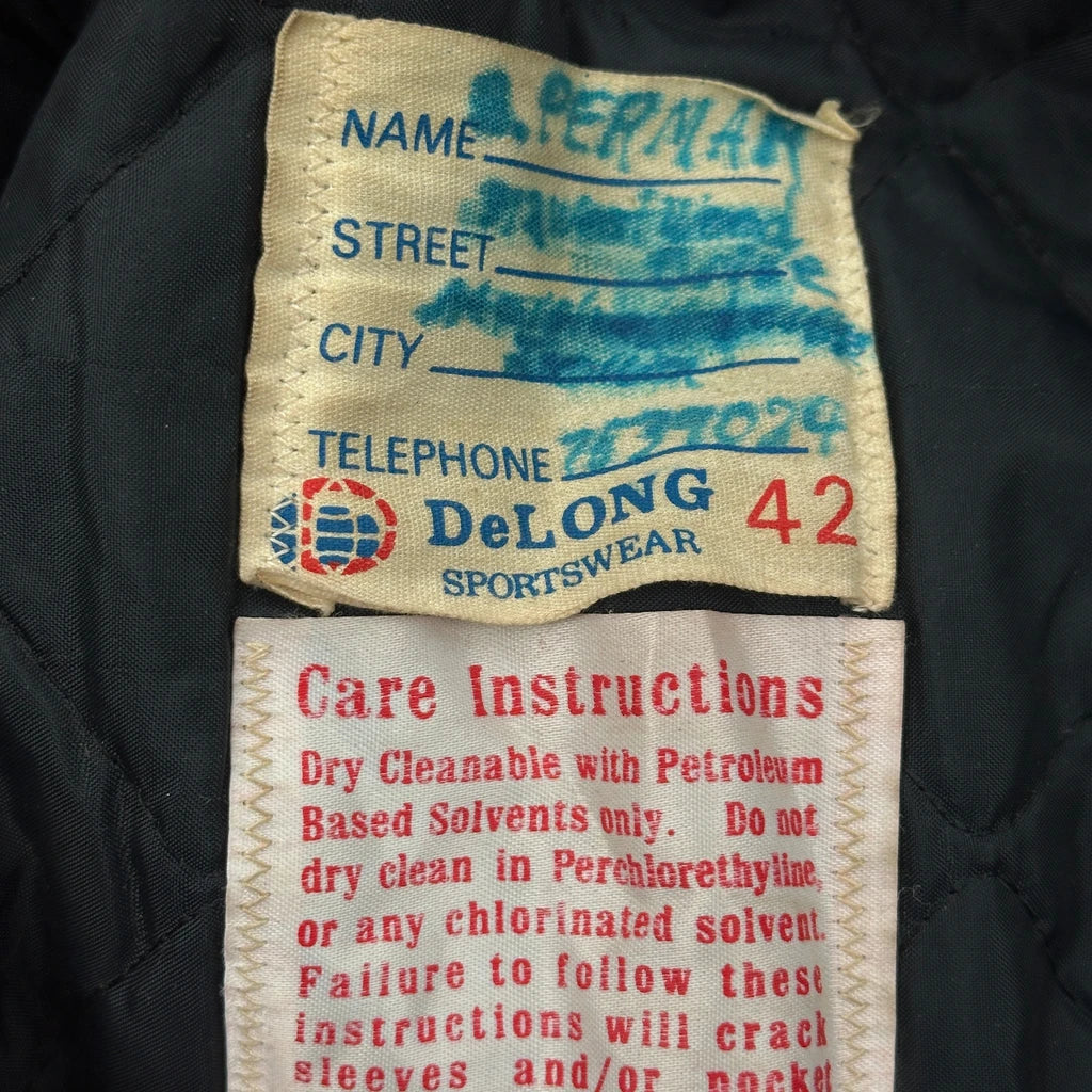 Delong College Varsity Jacket - Medium Red Wool Blend - Image 3