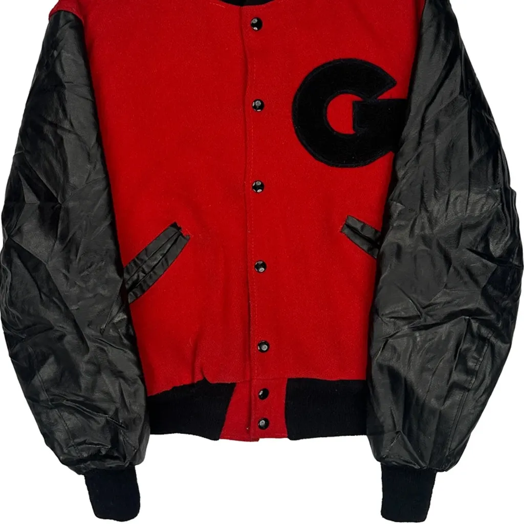 Delong College Varsity Jacket - Medium Red Wool Blend - Image 5