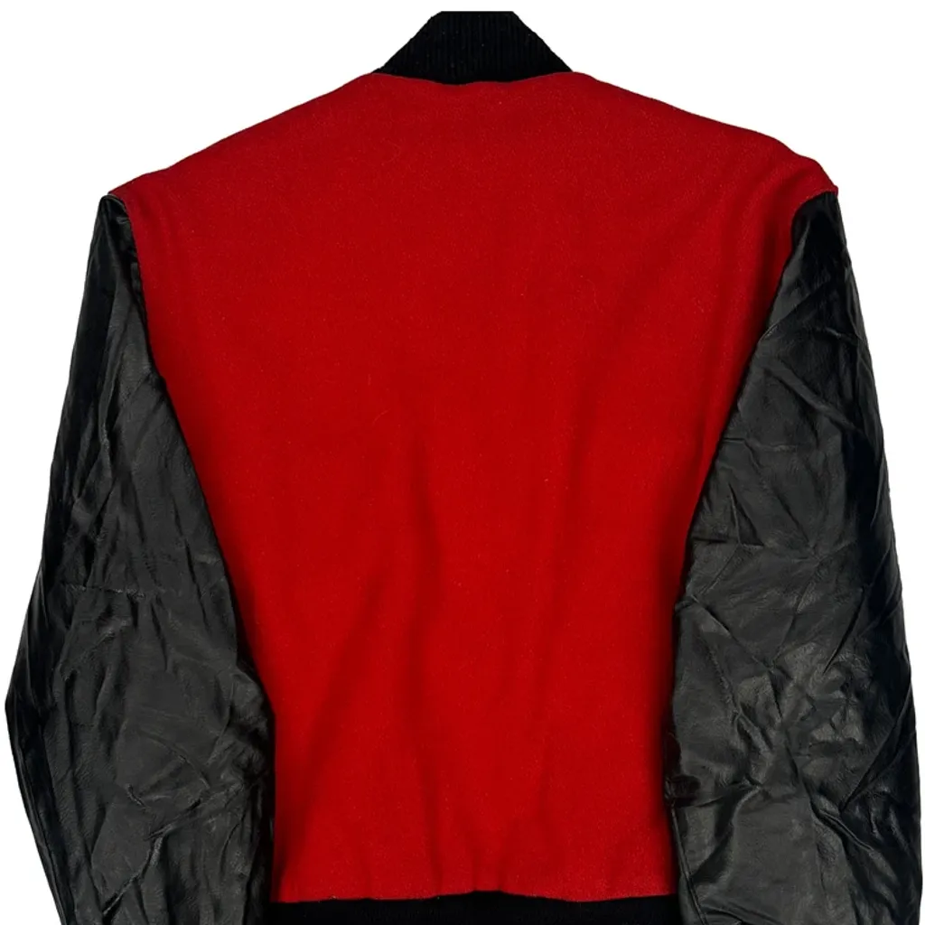 Delong College Varsity Jacket - Medium Red Wool Blend - Image 6