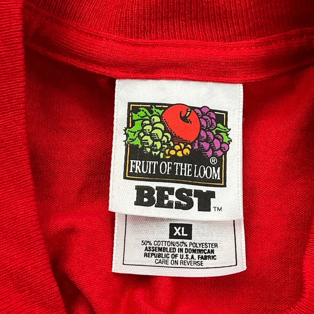 Deluxe Fruit Of The Loom Single Stitch T-Shirt - XL Red Cotton Blend - Image 3