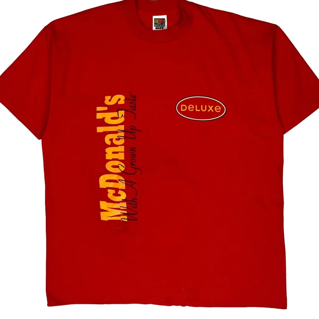 Deluxe Fruit Of The Loom Single Stitch T-Shirt - XL Red Cotton Blend - Image 5