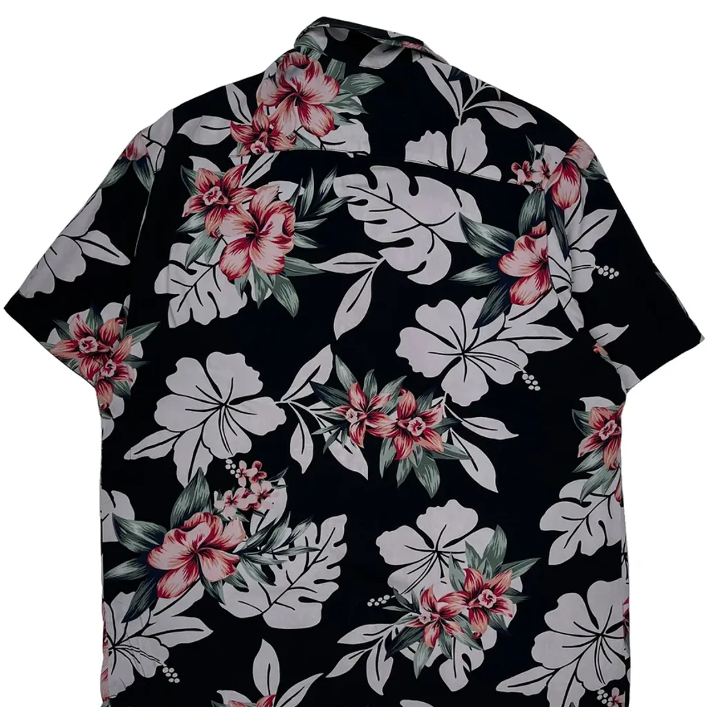Denim & Flower Floral Hawaiian Shirt - XL Black Cotton - Image 7
