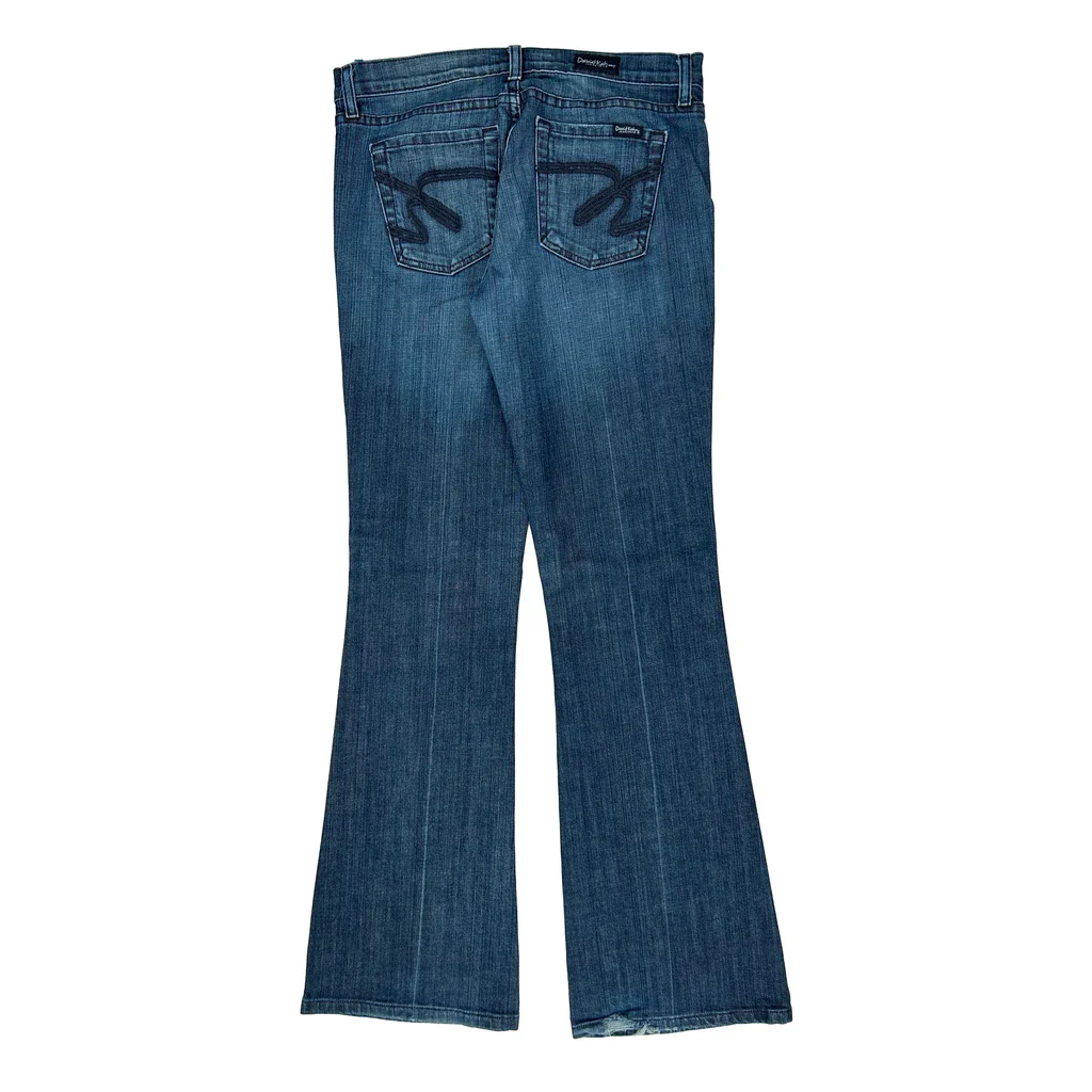 Denim & Flower Flared Jeans - 31W UK 10 Blue Denim
