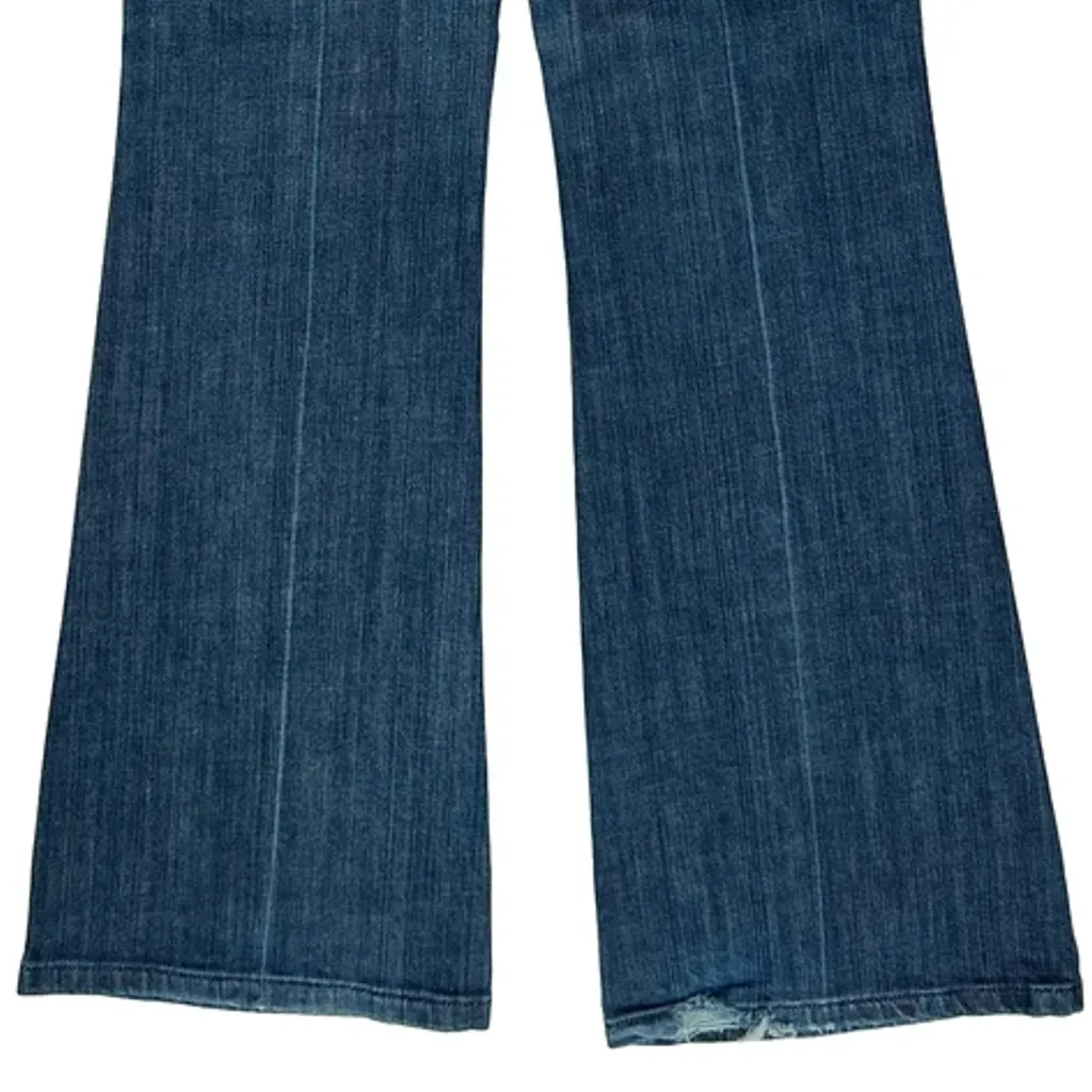 Denim & Flower Flared Jeans - 31W UK 10 Blue Denim - Image 7
