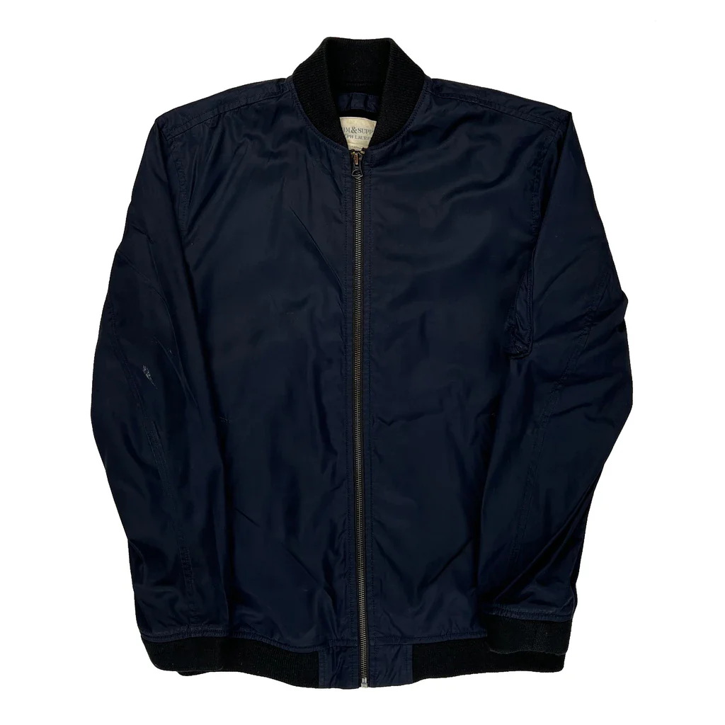 Denim & Supply Ralph Lauren Bomber Jacket - Small Navy Polyester