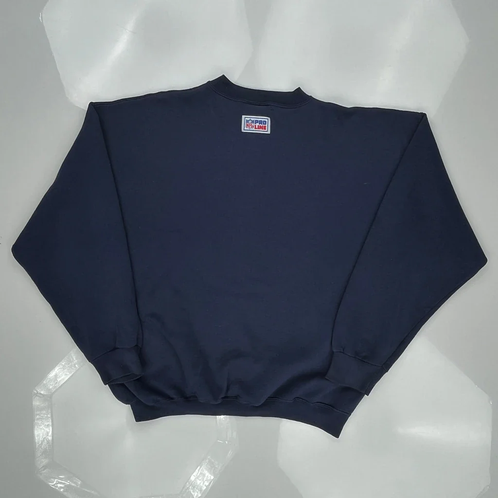 Denver Broncos Logo Athletics Nfl Sweatshirt - XL Navy Cotton - Image 3