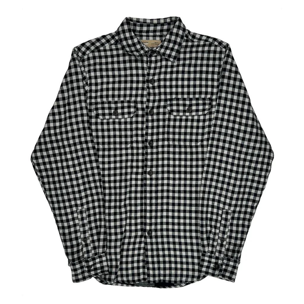 Denver Hayes Checked Flannel Shirt - Medium Black & White Cotton