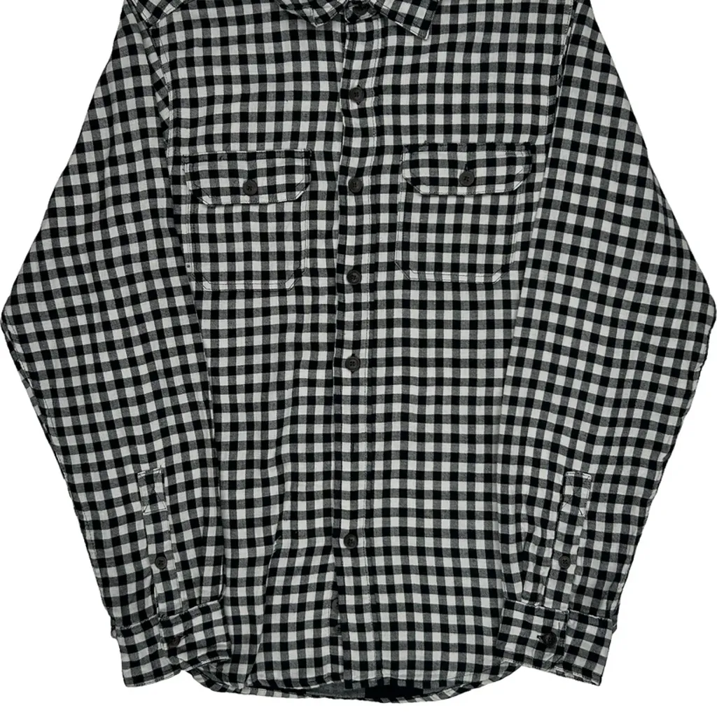 Denver Hayes Checked Flannel Shirt - Medium Black & White Cotton - Image 5