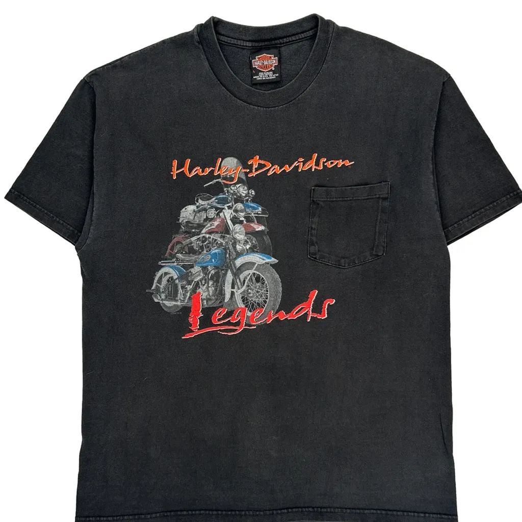 Desoto County Harley Davidson Graphic T-Shirt - Large Black Cotton - Image 5