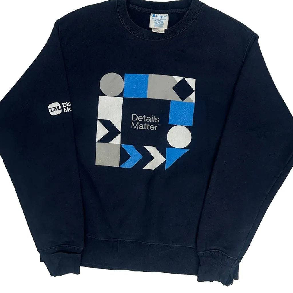 Details Matter Champion Graphic Sweatshirt - Medium Navy Cotton - Image 5