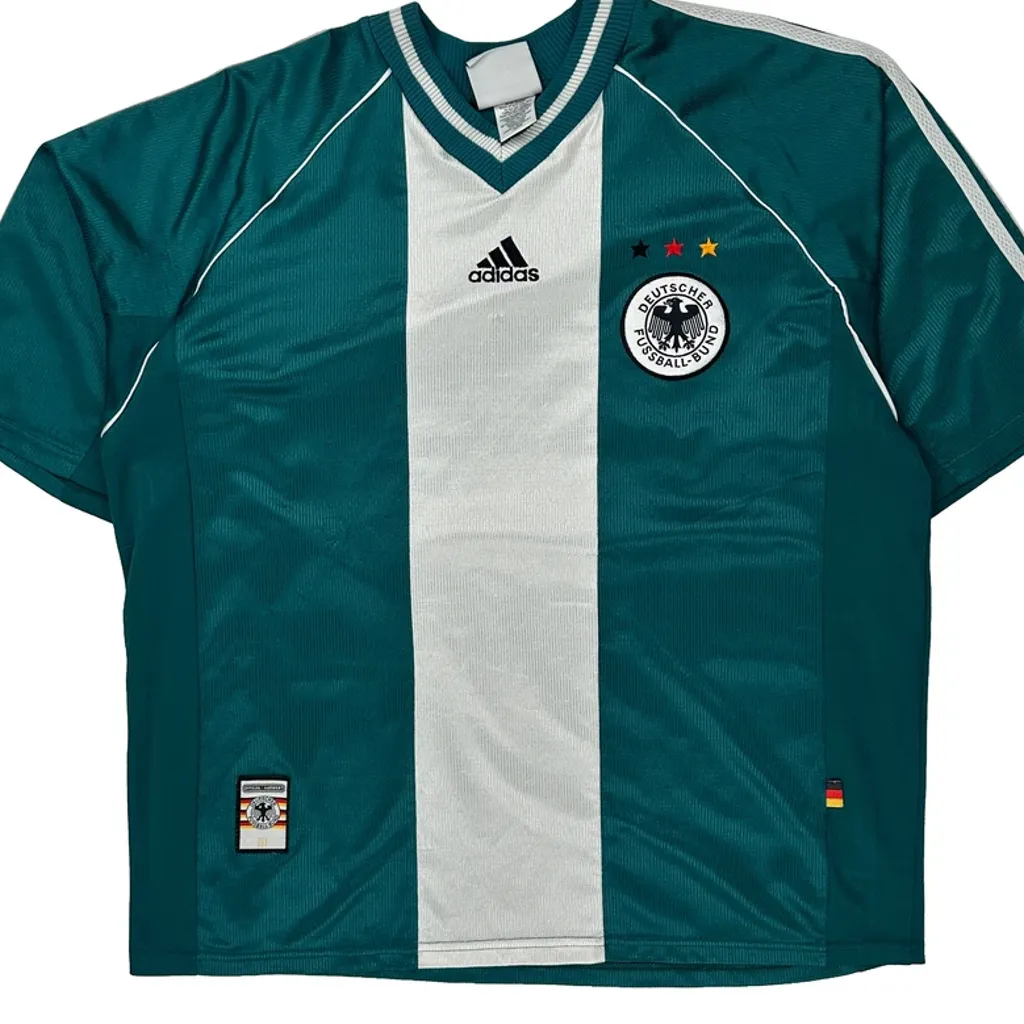 Deutsche Fußball-Bund Adidas 1998-00 Away Football Shirt - XL Green Polyester - Image 4