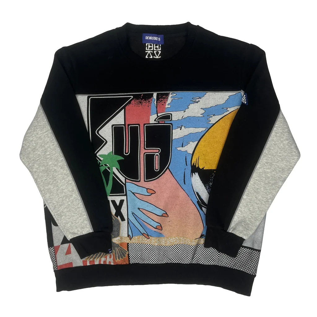 Devastates Graphic Sweatshirt - Large Black Cotton