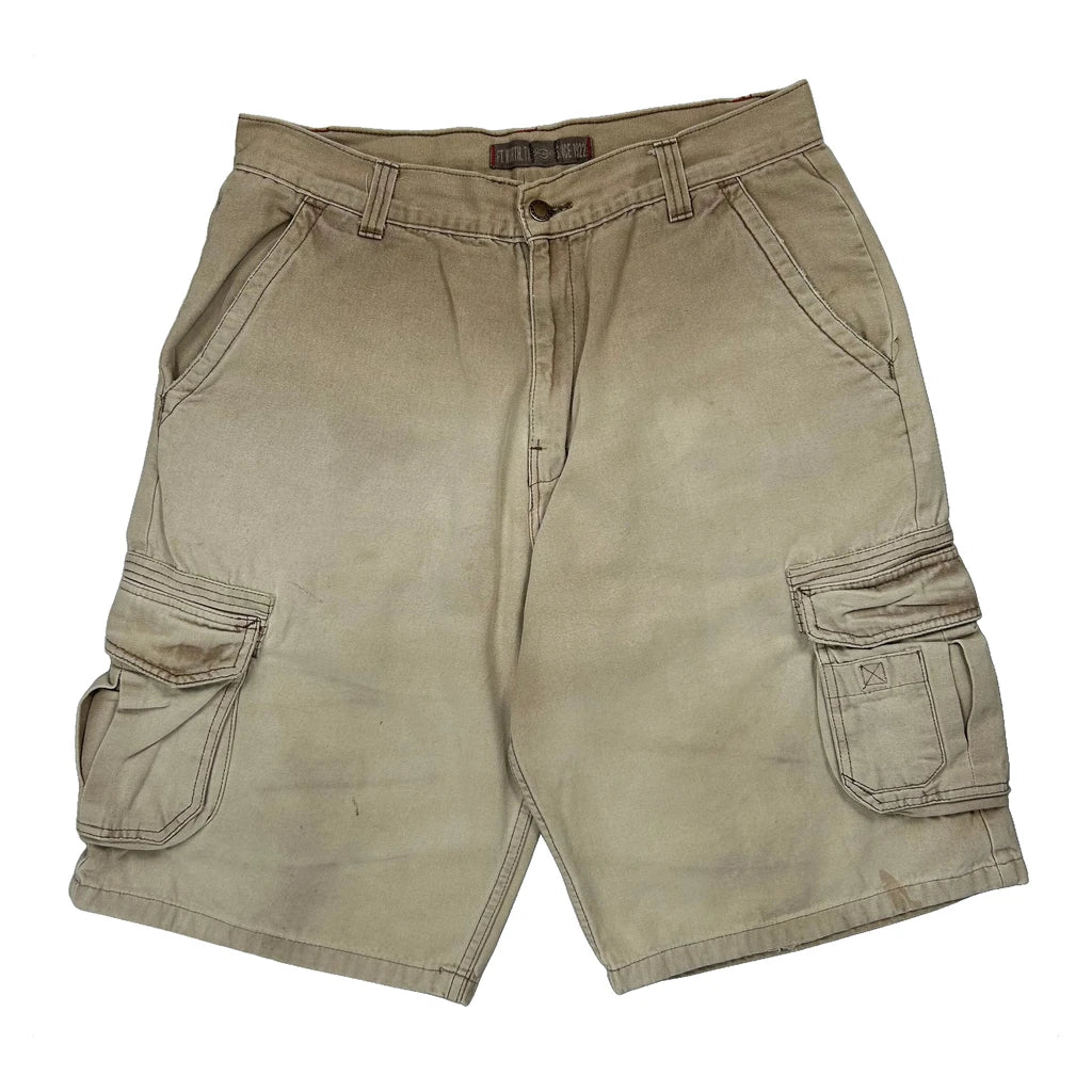 Dickies Cargo Shorts - 32W 11L Beige Cotton - Image 2