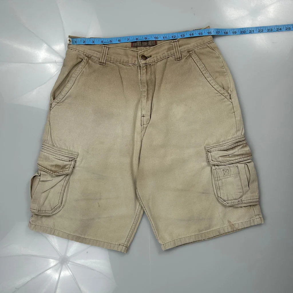 Dickies Cargo Shorts - 32W 11L Beige Cotton - Image 3