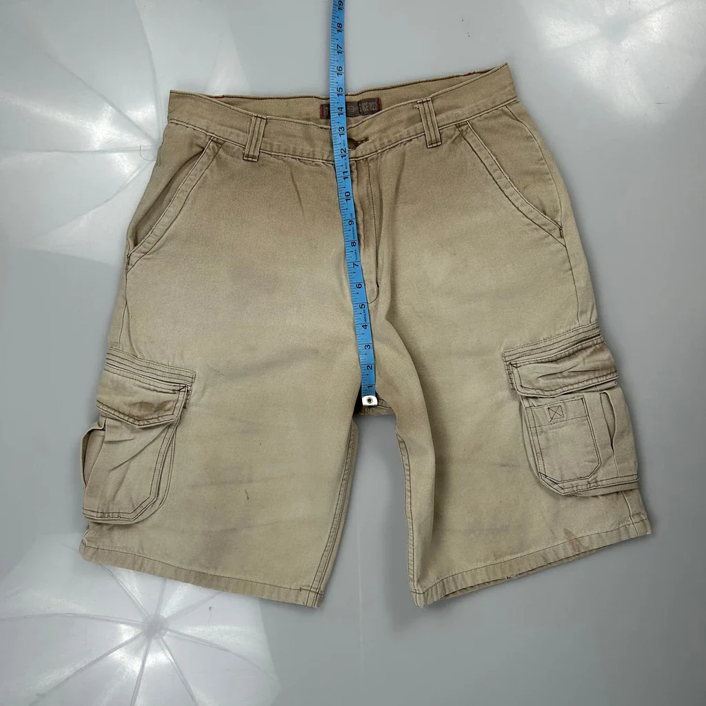 Dickies Cargo Shorts - 32W 11L Beige Cotton - Image 4
