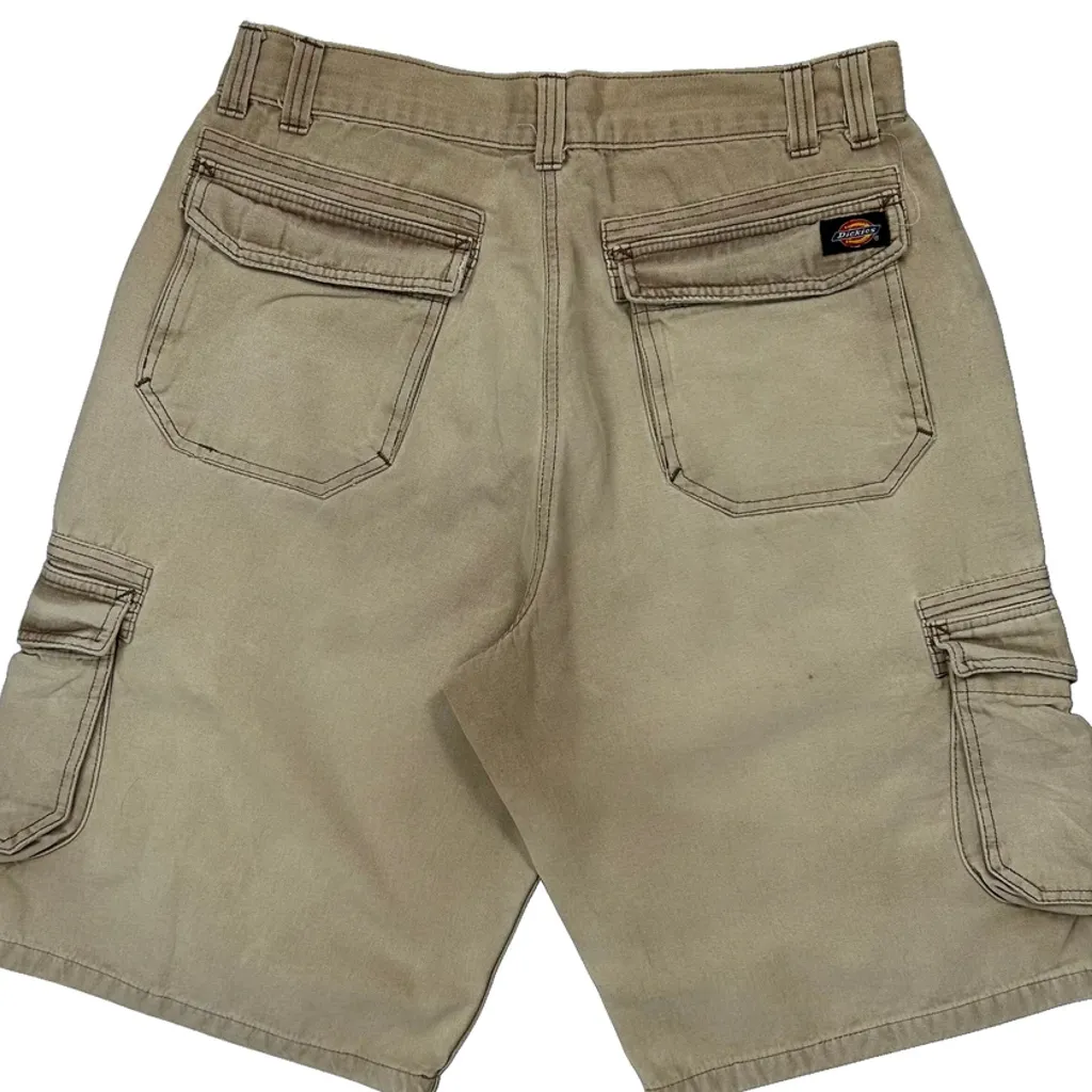 Dickies Cargo Shorts - 32W 11L Beige Cotton - Image 7