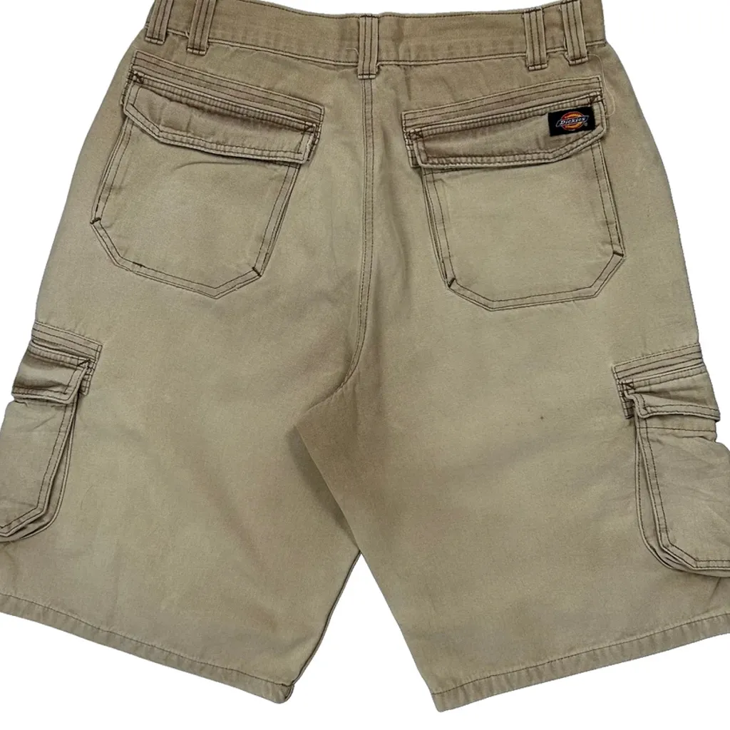 Dickies Cargo Shorts - 32W 11L Beige Cotton - Image 8