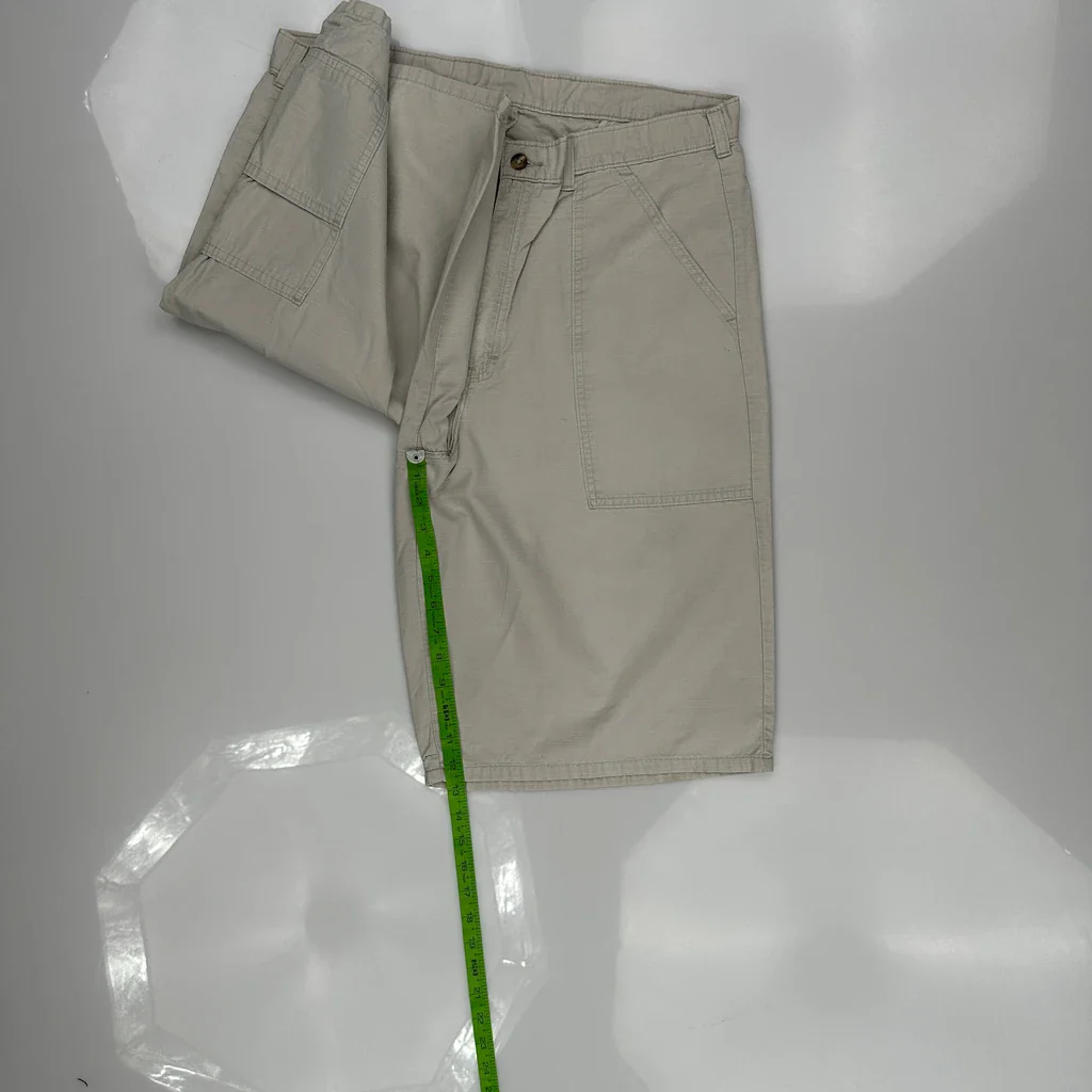 Dickies Baggy Fatigue Cargo Shorts - 34W 11L Beige Cotton - Image 5